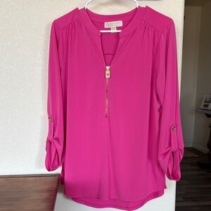 MICHAEL Michael Kors Fuchsia Blouse with Zipper Detail